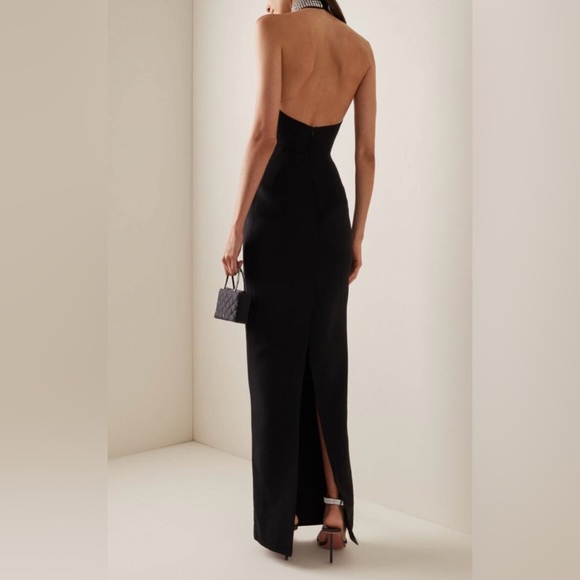 RASARIO Velvet maxi dress with a crystal embellished neck Dress - Picture 6 of 13